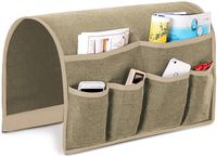 Joywell Sofa Armrest Organizer, Couch Arm Chair Caddy with 6 Pockets for Magazine, Books, TV Remote Control, Cell Phone, iPad (Khaki)