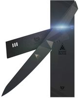 DALSTRONG Utility Knife - 5.5" - Shadow Black Series - Black Titanium Nitride Coated German HC Steel - Sheath - NSF Certified