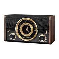 Victrola Mid-Century Modern Bluetooth Clock Speaker in Espresso