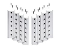 Electrodepot Slotted Steel Zinc Plated DIN Rail, 35mm x 6", Silver - 8 Pieces with 16#10 Stainless Steel Screws