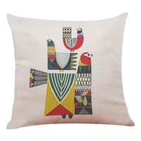 Hemlock Geometric Bird Pillow Covers, Square Pillow Cases Geometry Sofa Cushion Covers (C)