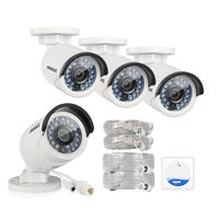 ANNKE 4-Packed 4.0 Megapixels HD PoE Security Cameras, 100FT/30m IR Range Night Vision with Auto IR-cut, IP66 Weatherproof Metal Hosuing