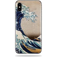 MightySkins Skin Compatible with Apple iPhone X - Great Wave of Kanagawa | Protective, Durable, and Unique Vinyl Decal wrap Cover | Easy to Apply, Remove, and Change Styles | Made in The USA