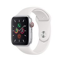Apple Watch Series 5 (GPS + Cellular, 44mm) - Silver Aluminum Case with White Sport Band