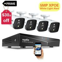 【2019 New】 SANNCE 4CH 5MP PoE Home Security Camera System, 4pcs Wired 5MP Outdoor Indoor PoE IP Cameras, Surveillance System for 24/7 Recording, Super Night Vision, Email Alert,NO 1TB Hard Drive