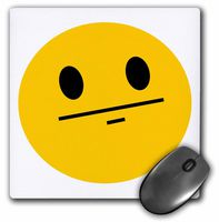 Poker face smiley Funny straight faced cartoon - Yellow emoticon - Mouse Pad, 8 by 8 inches (mp_113109_1)