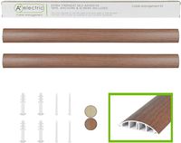 TV Cable Concealer Wall Floor Cord Cover Natural Walnut Cable Raceway Cable Management Wire Hider Kit for 4 Cables Organizer Self Adhesive Channel 90x20 mm Total Length 66 Inches