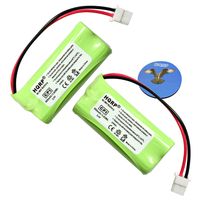 HQRP Phone Battery 2-Pack for VTech DS6511 DS6511-4A DS6521 DS6521-2 DS6521-3 DS6641 Cordless Telephone + HQRP Coaster