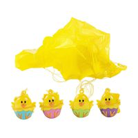 Fun Express - Chick Paratroopers for Easter - Toys - Character Toys - Wind Ups & Paratroopers - Easter - 48 Pieces