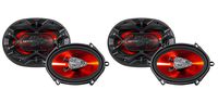 (4) Boss Audio CH5730 600 Watt 5x7" Car Audio Stereo Coaxial 3-Way Speakers