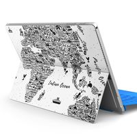 igsticker Ultra Thin Premium Protective Back Stickers Skins Universal Tablet Decal Cover for Microsoft Surface Pro7 / Pro2017 / Pro6 014130 World map Retro