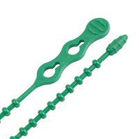 Gardner Bender 45-8BEADGN Beaded Cable Tie Wrap, 8 inch, 70 lb, Reusable, Adjustable Wire and Cord Management, 15 Pk, Green