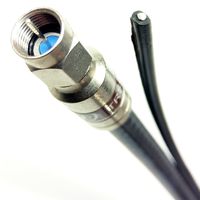 65ft AERIAL MESSEGNER RG11 COAXIAL CABLE 75 Ohm UL ETL BRASS COMPRESSION CONNECTOR UHF VHF HDTV ANTENNA CABLE TV LOW LOSS 4X THICKER CORE COMPARE TO RG6 Assembled in USA by PHAT SATELLITE INTL