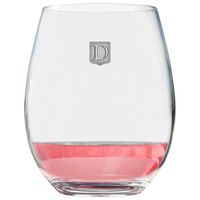 Premium Monogrammed Stemless Wine Glass - Pick Your Letter - Great Personalized Gift Idea - Handmade Polished Pure Pewter Crest - Unique & Practical Customized by Fine Occasion (D) - 21oz