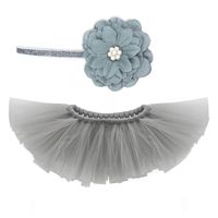 Newborn Girl Photography Props Outfits - Gray Baby Tutu Skirt and Headband Set