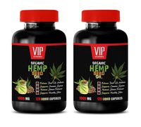 Stress Relief and Energy - Organic Hemp Seed Oil 1000MG - Pain Relief - Brain and Heart Health - Hemp Seeds - 2 Bottle (240 Liquid Caps)
