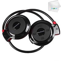 Universal Sports Wireless Bluetooth Headset Earpiece Stereo Earphones Handsfree Call Earbuds with Microphone Mp3 Fm Player Compatible with Android iOS Cell Phones Smartphone Black