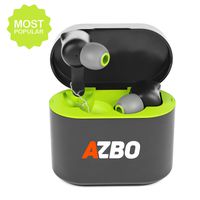True Wireless Bluetooth Earbuds 5.0 - iOS Android Compatible in-Ear Headphones - IPX Waterproof Stereo Sound Earphones with Built-in Microphone and Charging Case - 7 Hours Extended Playtime (Green)