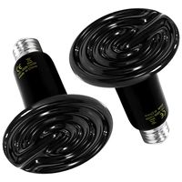 Simple Deluxe 150W 2-Pack Ceramic Heat Emitter Reptile Heat Lamp Bulb No Light Emitting Brooder Coop Heater for Amphibian Pet & Incubating Chicken