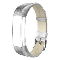 SWEES Genuine Leather Bands Compatible with Alta & Alta HR, Genuine Leather Band with Buckle Replacement Wristband Small & Large Women Men, Silver, Gold, Black, Brown, Pink, Grey