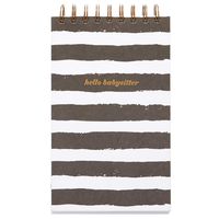 C.R. Gibson Black and White Striped ''Hello Babysitter'' Baby Sitter Instruction Notepad, 5'' x 8.25'', 240 Pages