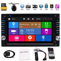 EinCar 6.2 Inch Universal Double 2 Din in Dash Car CD DVD Player GPS Stereo Radio FM AM BT AUX USB RDS + Free MAP Card +Remote Control +Dual Card Slot + Free Camera
