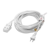 Cable Matters 16 AWG 2 Prong Extension Cord (3 Outlet Extension Cord) with Tamper Guard White in 25 Feet