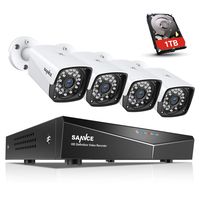 SANNCE 1080P POE Security Camera System with 1TB Hard Drive,4 Pcs 1920TVL Outdoor/Indoor CCTV Cameras, Easy Installation, Real Plug & Play XPOE Network Video Surveillance System