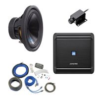 Alpine Bass Package - Type-S 12" Subwoofer, MRV-M500 500 watt amp, Bass Knob, and Wiring Kit
