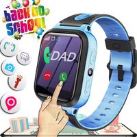 2019 Upgrades Kids Smart Watch Phone GPS Tracker for Kids Boys Girls Game Watch with Anti-Lost SOS Camera Flashlight 1.54'' Touch Screen Cell Phone Smartwatch Holiday Outdoor Birthday Gifts (blue)