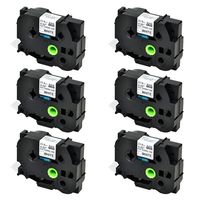 SuperInk 6PK Compatible for Brother HSe-251 HSe251 HS-251 HS251 Black on White Heat Shrink Tube Label Tape use in PT-D600 E500 E500VP E550W PT-P700 PT-P750WVP Printer (0.92''x 4.92ft, 23.6mm x 1.5m)