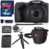 Canon PowerShot SX420 Digital Camera 42x Optical Zoom Wi-Fi NFC Enabled, Sandisk 16GB SD Card, DSLR Camera Bag, 12" Tripod and Premium Accessory Bundle