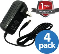 ventech (4 Pack) 18 Watt Max Power Adapter - 110V AC to 12V DC, 1.5A - (LED Light Strip Transformer,Security Cameras)