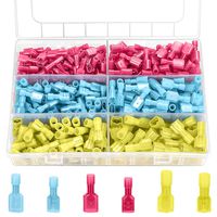 Qibaok 360PCS Spade Terminals Wire Connectors Female & Male Nylon Fully Insulated Waterproof Automotive Electric Connectors Kit