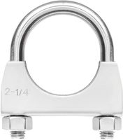 TOTALFLOW Natural Finish 2.25" TF-U225 304 Stainless Steel Saddle U-Bolt Exhaust Muffler Clamp-2.25 Inch