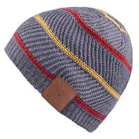 Mydeal Rechargeable Bluetooth Audio Beanie Fashional Double Knit Striped Hat Cap w/Wireless Stereo Headphone Headset Earphone Speakerphone Mic for Sports Skating Hiking Camping - Gray