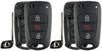 KeylessOption Keyless Entry Remote Uncut Blank Flip Car Key Blade Fob Shell Case Outer Cover for Kia (Pack of 2)