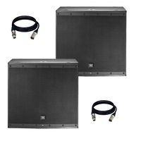 (2) JBL EON618S 1000 Watt Powered 18 Inch Subwoofer + 2 XLR to XLR Cables 50FT Ea.