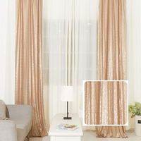 TRLYC Weddings Party Decoration Sequin Backdrop Window Curtain for Wedding Champagne 2Ft Width8Ft High 2 Panel