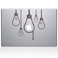 The Decal Guru 0190-MAC-13A-BRO Idea Light Bulbs Vinyl Sticker, 13" Macbook Air, Brown