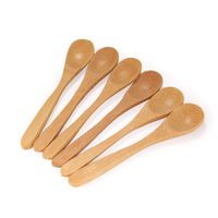 BambooMN Brand - Carbonized Brown 4.3" Oval Head Small Solid Bamboo Spice/Salt/Sugar Spoons, 10pcs