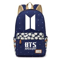 JUSTGOGO Korean Casual Backpack Daypack Laptop Bag College Bag Book Bag School Bag (Dark Blue 5)