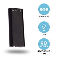 SpyCentre Security Micro Audio Recorder - Small Voice-Activated Recording Device - 8GB Memory Stores 90 Hours