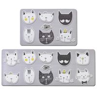 HEBE Anti Fatigue Kitchen Rug Set 2 Pieces Non Skid Waterproof Kitchen Floor Mats Cushioned Comfort Standing Mats Kitchen Mat and Runner Set Stain Resistant 18"x27"+18"x48"