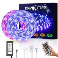 DAYBETTER Led Strip Lights 32.8ft Waterproof Flexible Tape Lights Color Changing 5050 RGB 300 LEDs Light Strips Kit with 44 Keys IR Remote Controller and 12V Power Supply for Home, Bedroom, Kitchen