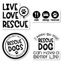 Rescue Dog Sticker Pack Dog Rescue Stickers - 4 Pack - Sticker Vinyl Decal - Laptop, Phone, Tablet Vinyl Decal Sticker (4 Pack) S172441