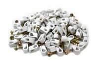 Best Connections 200 pcs Single White Mounting Flex Clips w/Strain Relief Screw RG6 RG59