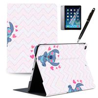 iPad 7th Generation 10.2" 2019 Case Cartoon Lilo & Stitch Cartoon Protection Lightweight PU Leather Smart Auto Sleep/Wake Cover Compatible for Apple iPad 10.2 inch 2019#B