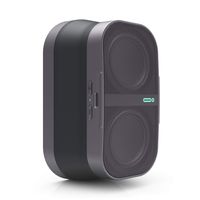 POW Mo Expandable Wireless Speaker + Universal Click Mount & Wallet, Compatible with iPhone & Android Devices, Graphite
