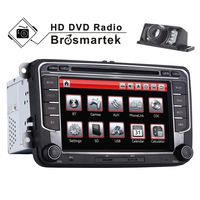 7 Inch Car Stereo Double Din FM Radio for VW MK5 MK6 Golf Passat Jetta Polo with GPS Navigation System DVD Player Touchscreen Bluetooth USB SD Steering Wheel Control Canbus Mirrior Link 16G Map
